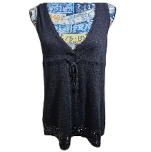 J. Crew Lambswool Rabbit Hair Beaded Sleeveless Top Tank Large